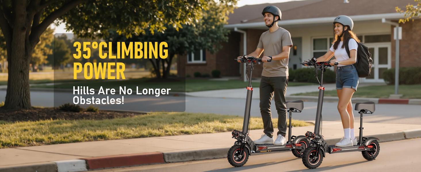 Electric scooter，34MPH，1200Wmaximum motor，34 miles of range，11-inch pneumatic tires,double suspension, maximum load capacity 330 pounds,adult commuting electric scooter Portable Folding