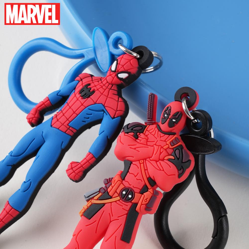 Marvel Officially Licensed PVC Keychain 1PC - Spider-Man, Deadpool & Iron Man - Soft Rubber Keyring Bag Charm & Backpack Accessory