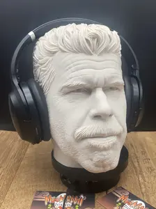 Ron Perlman Headphone Stand - Clay Headset Holder - Anarchy Gaming Room Decor - Office Desk Decoration - Gift for Him - Gift for Dad