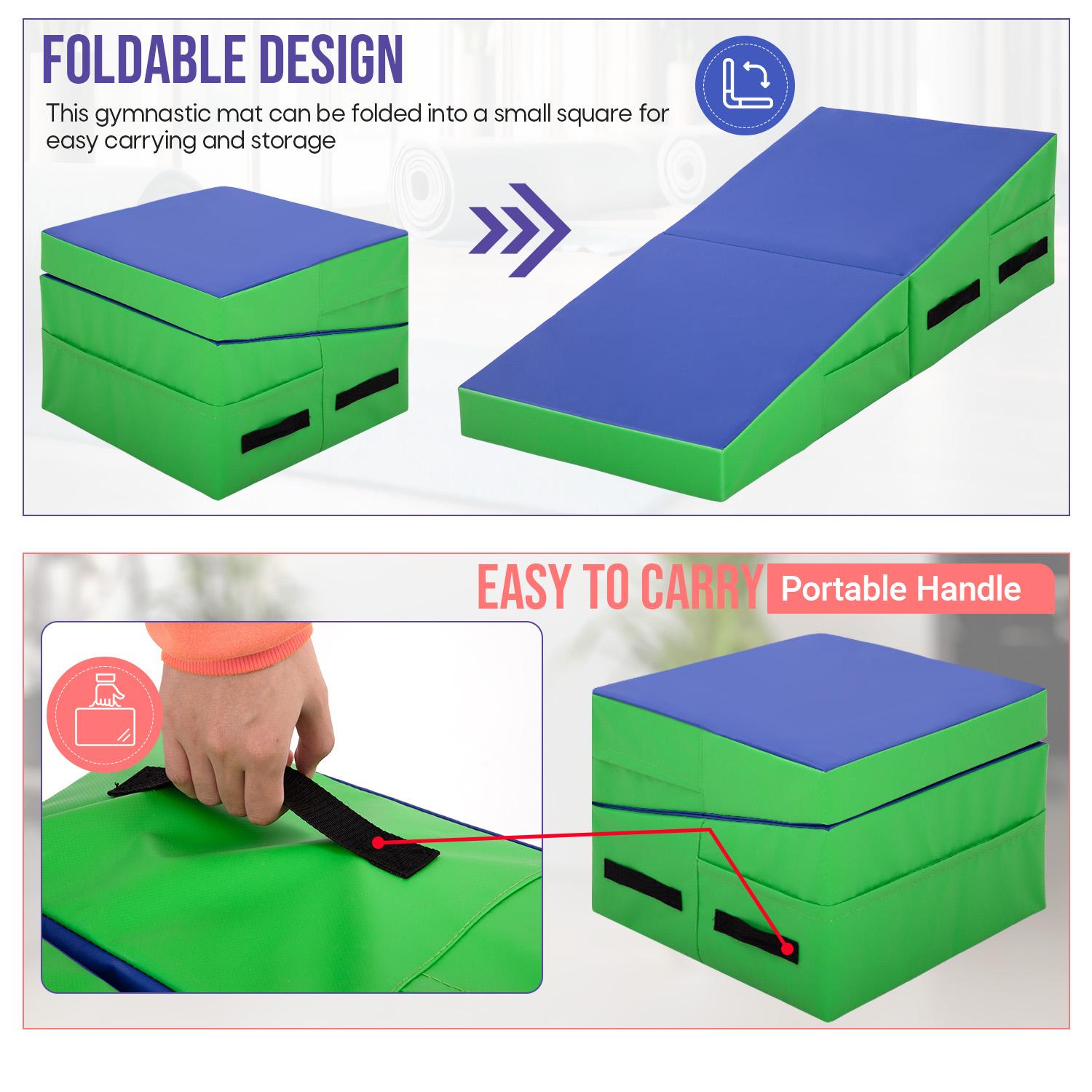 BestOffice Gymnastics Tumbling Mats Incline Tumbling Mat Folding Gymnastic Tumbling Mat 48"x24" lnch Indoor/Outdoor Exercise Mat Home Gym Yoga Mat with Gym Floor Mats Training Mats BestOffice Gymnastics Tumbling Mats Incline Tumbling Mat Folding Gymnastic Tumbling Mat 48"x24" lnch Indoor/Outdoor Exercise Mat Home Gym Yoga Mat with Gym Floor Mats Training Mats