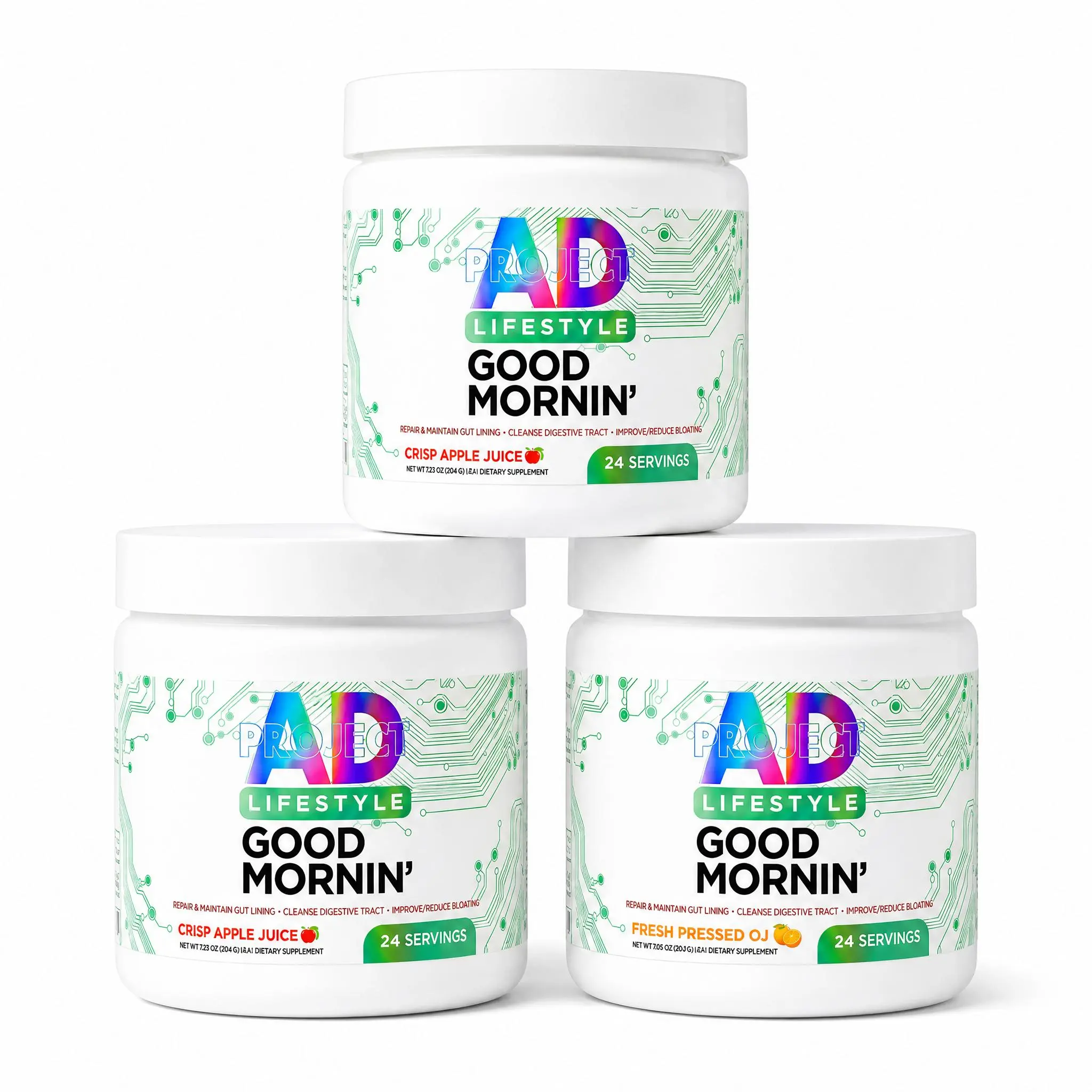 AD LIFE Good Mornin' Debloat Gut Detox Powder - Morning ACV Supplement, Daily Dietary Supplement, Detox & Digestion Healthcare Aid for Bloating Relief, Gut Health Cleanse with Apple Cider Vinegar, L-Glutamine, Aloe