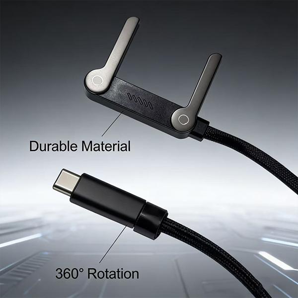 Invisible Holder Charger Cable with Stand, 240w super fast charging 2-in-1 Fast Charging Cord & Phone Stand forGaming, Office, Car Travel, Compatible with iPhoneSamsung Type-C charginle Blackg cab