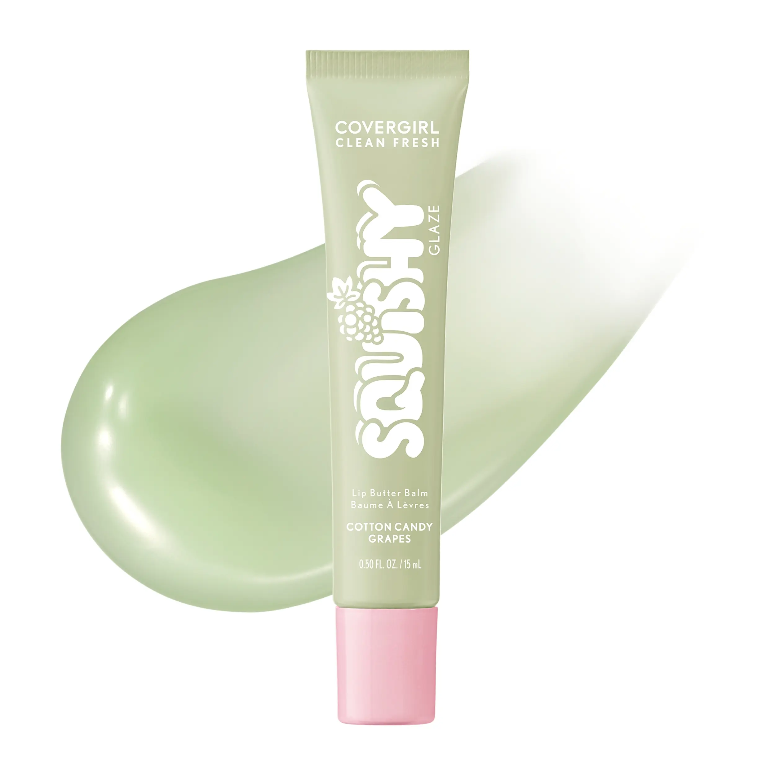 COVERGIRL Clean Fresh Squishy Glaze Tinted Lip Butter Balm, Hydrating Tinted Lip Balm with Hyaluronic Acid & Bouncy Shine, Shea, Cosmetic