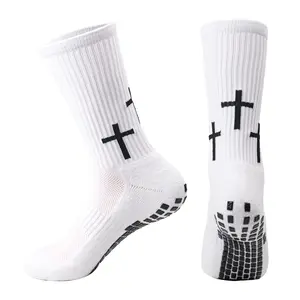 Cross Grip Soccer Socks - Non-Slip Grips Sports Socks with Breathable & Thickened Sole for Men Women Youth US 6-13 Anti-Slip Performance Durable Total Protection Comfortable Stylish honeycomb stocking