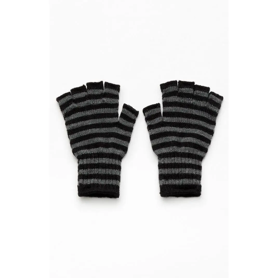 John Galt Women's Striped Fingerless Gloves