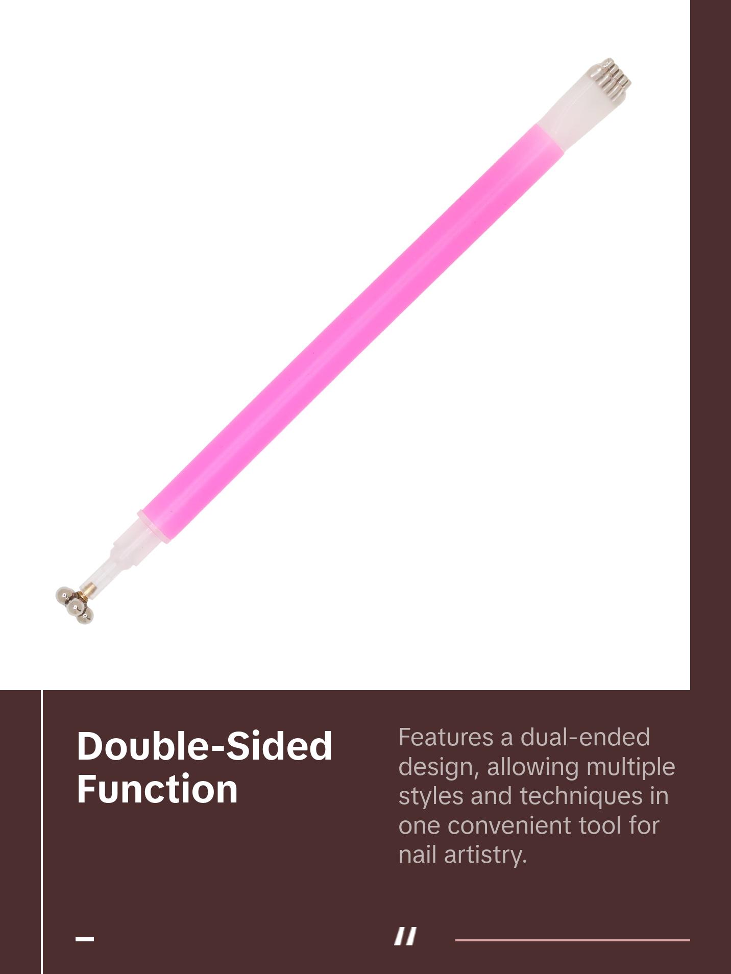 Double-Sided Flower & Stripe Cat Eye Nails Magnet Pen