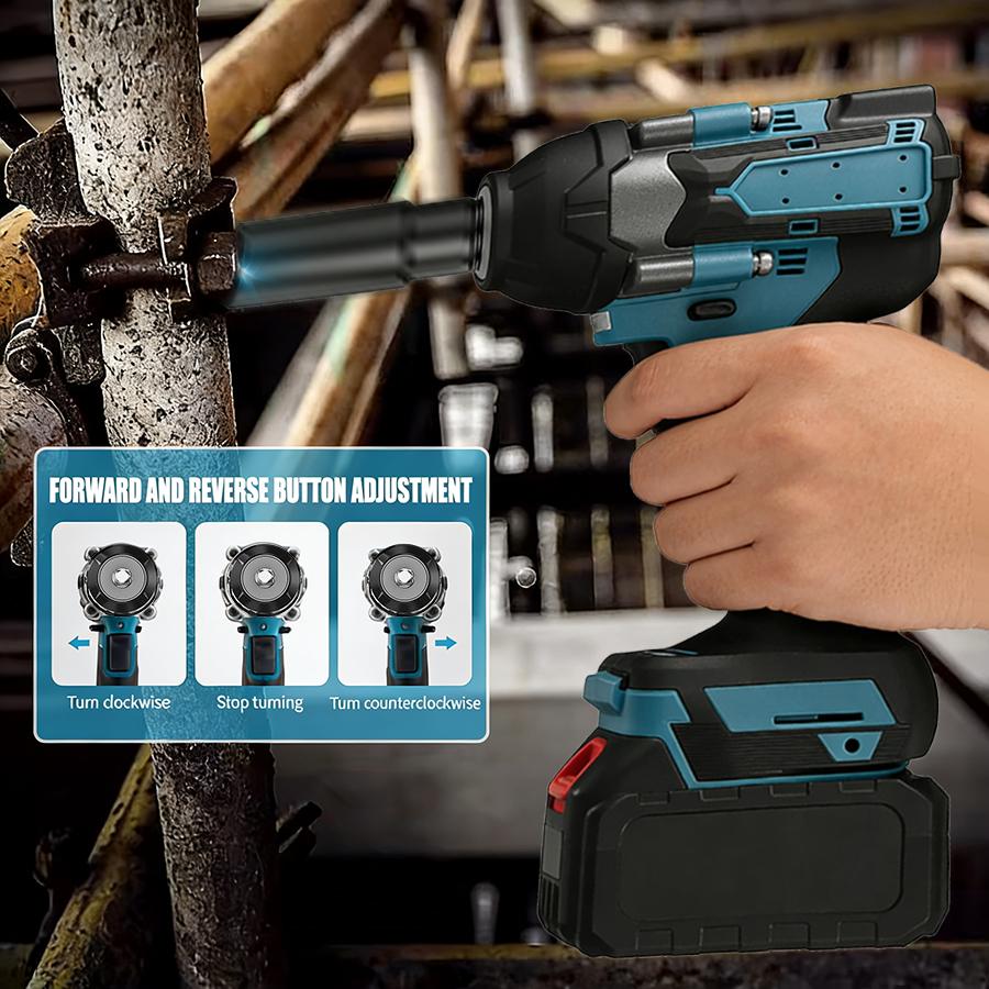 750N.m Cordless Impact Wrench, All-Metal Cordless Impact Gun with 2 * 3.0Mah, 3-IN-1 Electric Impact Wrench with 5 Sleeves, High Torque 1/2 Impact Wrench 750N.m Cordless Impact Wrench, All-Metal Cordless Impact Gun with 2 * 3.0Mah, 3-IN-1 Electric Impact Wrench with 5 Sleeves, High Torque 1/2 Impact Wrench