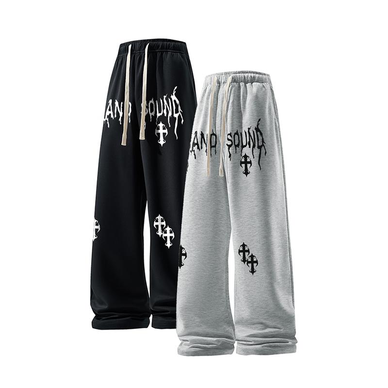 #Springfresh 2-piece set Men's Letter & Cross Print Drawstring Waist Sweatpants Muti-Set Casual Street Comfy Regular Fit Jogger Pants for Daily Wear Unisex 60% Cotton Classic Black & Gray #Springfresh 2-piece set Men's Letter & Cross Print Drawstring Waist Sweatpants Muti-Set Casual Street Comfy Regular Fit Jogger Pants for Daily Wear Unisex 60% Cotton Classic Black & Gray