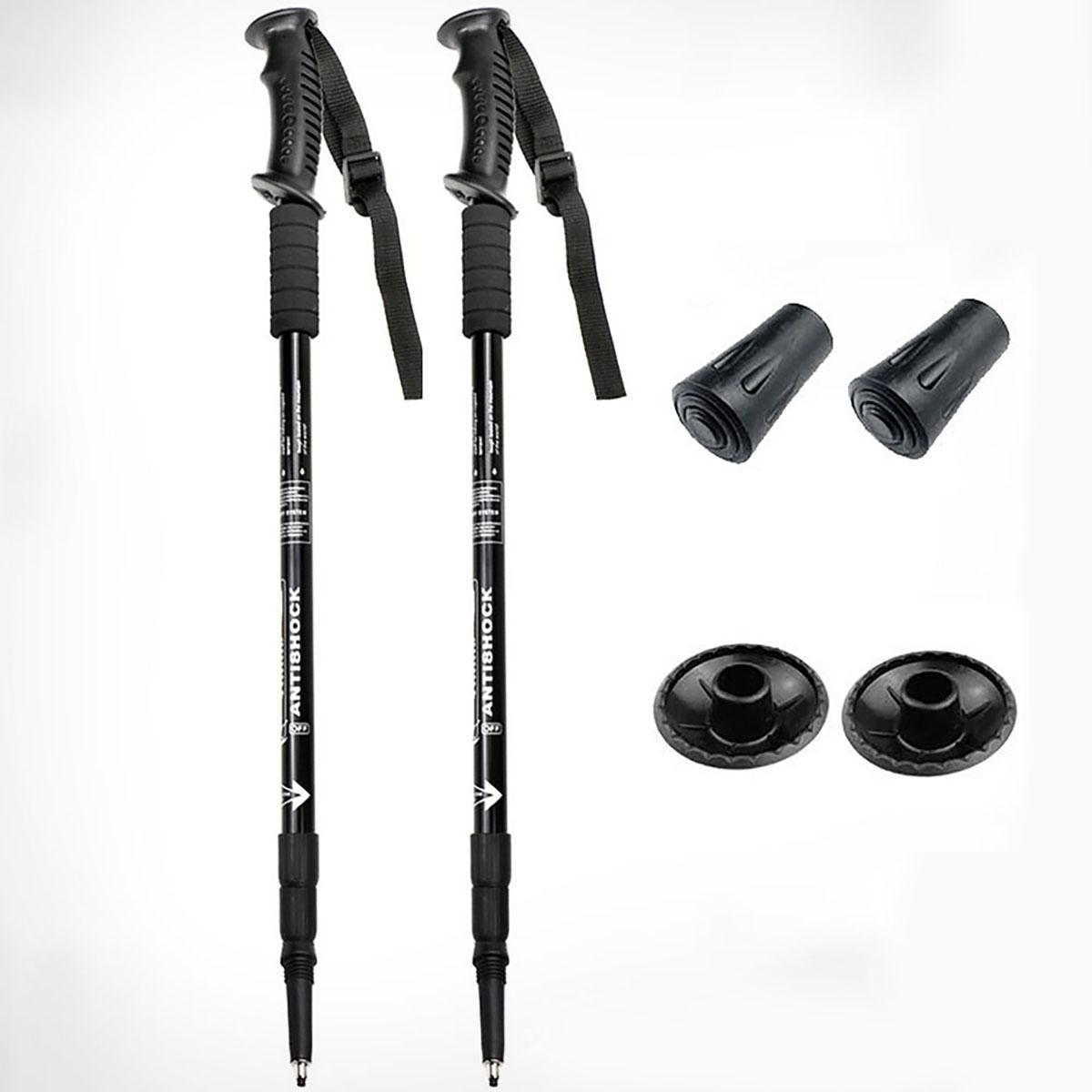 Adjustable Ultralight Trekking Poles for Adults – Shock-Absorbing Telescopic Hiking Sticks with T-Handle – Nordic Walking & Mountain Hiking Canes