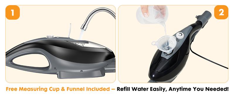 10-in-1 Steam Mop, 1550W Detachable Handheld Steam Cleaner for Floor Cleaning, 16FT Cord, 2 Washable Pads, Multi-Purpose Floor Steamer for Hardwood, Carpet, Tile, Grout, Windows