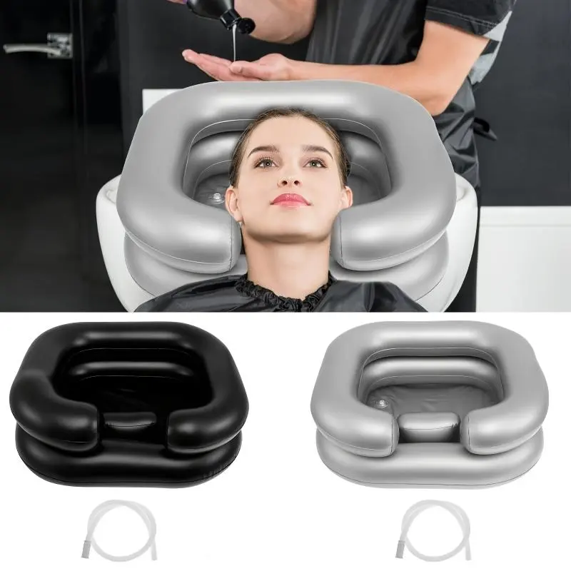 Inflatable Hair Washing Basin,1 Count MultifunctionalPortable Hair Washing Basin with Neck Support Pillow,Bathroom Accessories, Home Supplies for Bathroom, Shampoo Basin