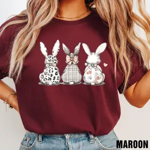 Easter Bunny Sweatshirt, Retro Easter Shirt, Coquette Bow Bunny , Easter Bunny Shirt, Cute Bunny Easter Day Gift Shirt, Bunny