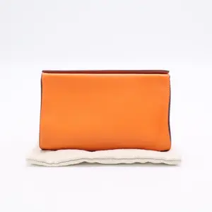 Pre-owned HERMÈS Leather Small Leather Goods Karo Pouch PM Twins LDJ3098