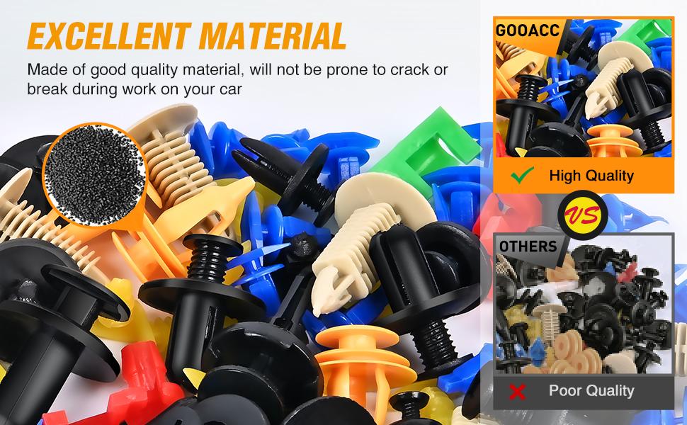 860Pcs Car Push Retainer Clips & Auto Fasteners Assortment -26 Most Popular Sizes Nylon Bumper Fender Rivets with 10 Cable Ties and Fasteners Remover for Toyota GM Ford Honda Chevy Automotive Accessories Vehicle Detailing