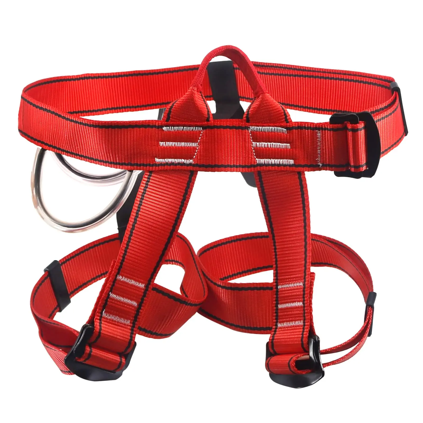 NEWDOAR Unisex Waist-Fit Half Body Climbing Harness, Adjustable High-Tensile Polyester Outdoor Gear with Breathable Mesh, Tool Rings & Accessories, 16"-31.5" Waist, 20"-48" Leg, 230kg/507lbs Load for Rock Climbing