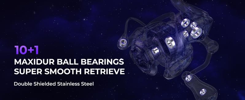 KastKing Royale Legend Pro Spinning Fishing Reel, Lightweight Yet Powerful, Digi-Cut Aluminum Gear, Aerodynamic Reel Rotor, 6.2:1 Gear Ratio, 25LBs Max Drag, TPE Handle Knobs, Unique Celestial Color