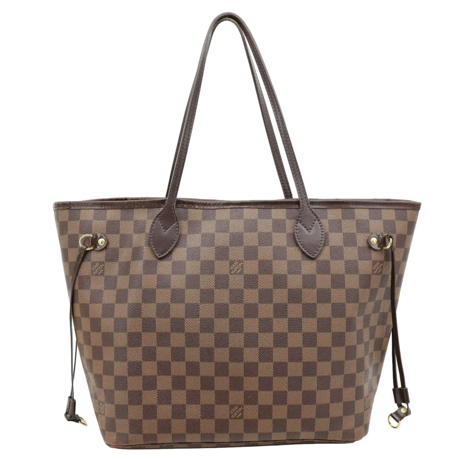 Pre-owned Louis Vuitton Damier Ebene Tote Bags Neverfull MM Tote Bag Brown