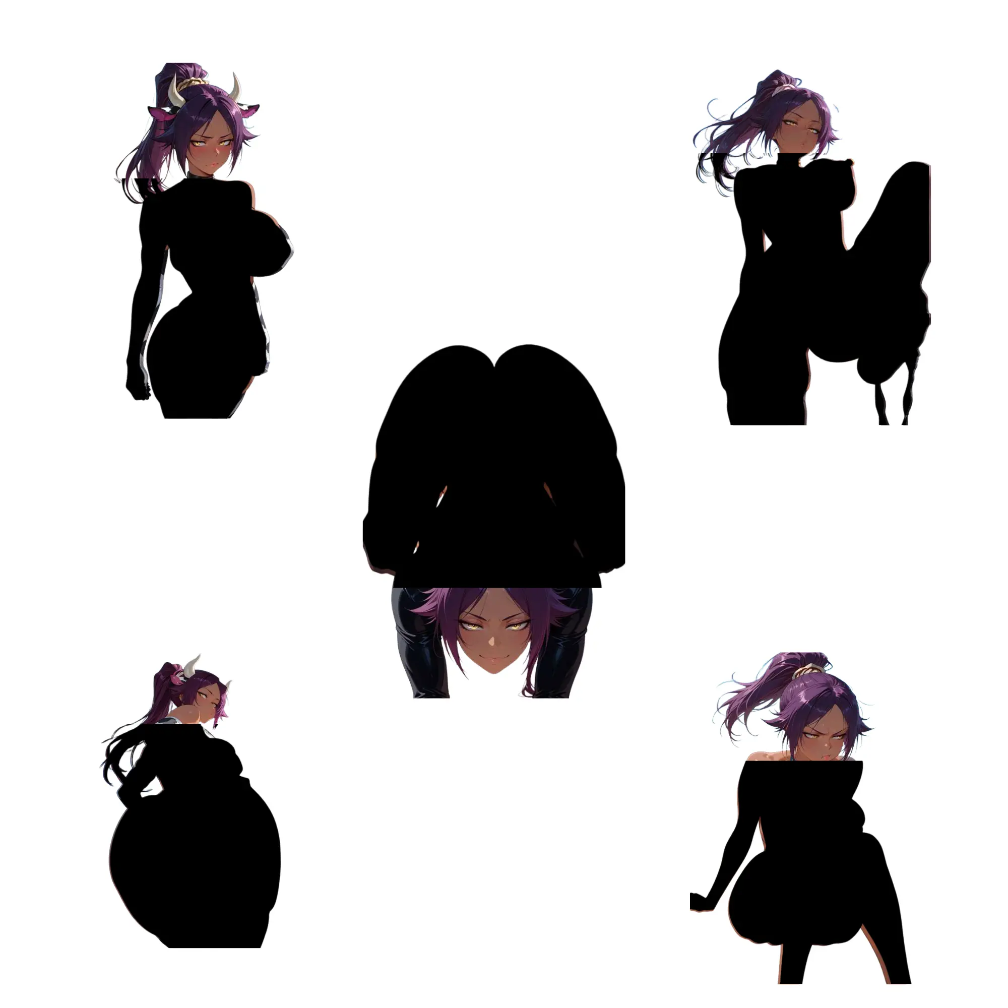 yoruichi anime sticker, stickers, r64, laptop - car sticker, full body sticker