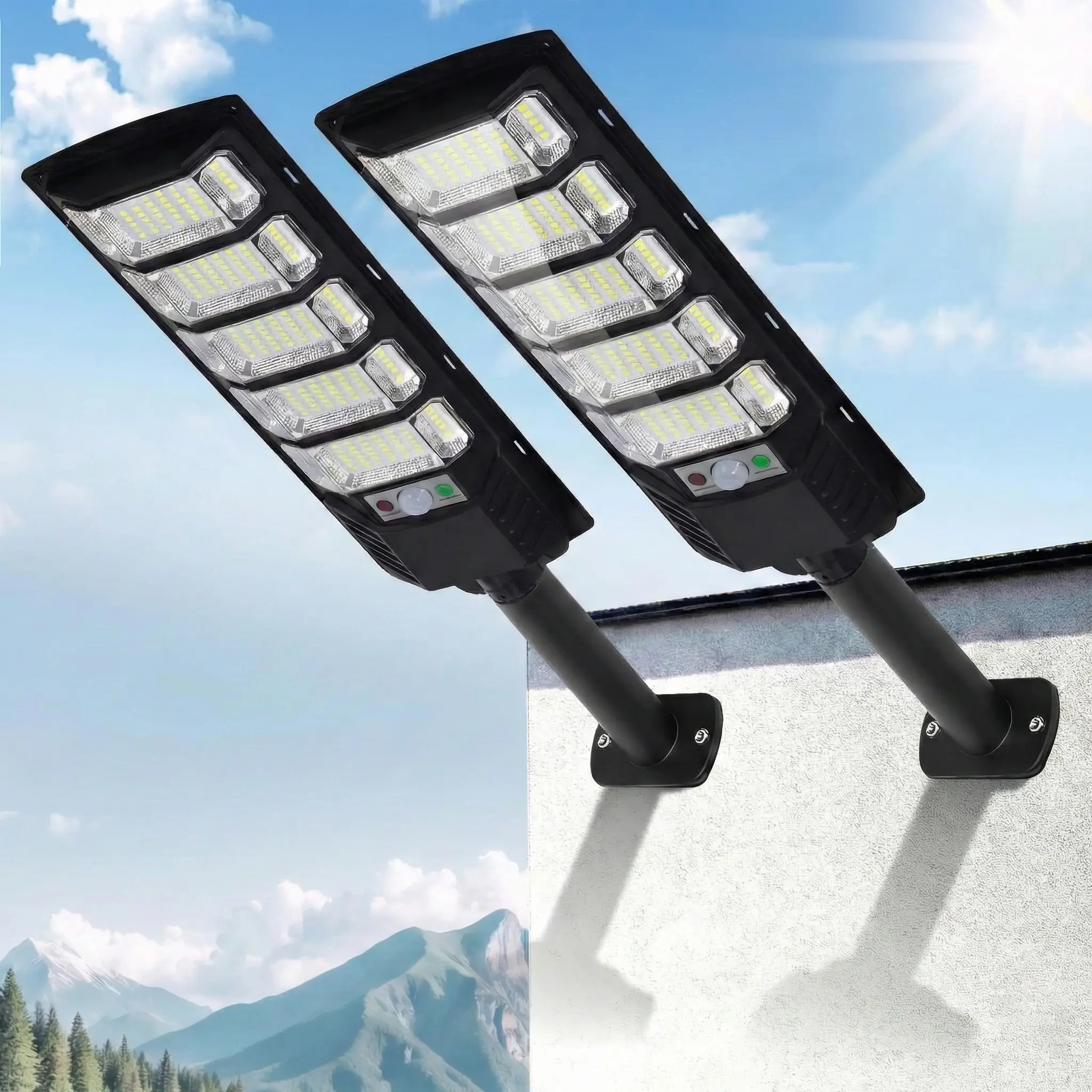 2 Pack LED Motion Sensor Solar Lights Outdoor IP65 Waterproof Security Lamp New, TikTokShopBlackFriday summerwins