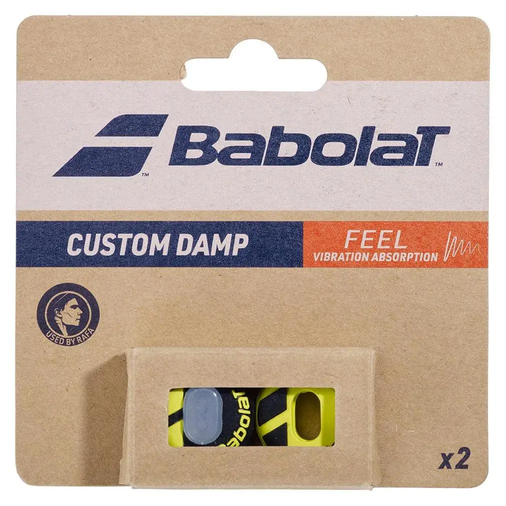 Custom X2 Racquet Dampers, Set of 2 Vibration Absorbers for Tennis Racket, String Embeddable in Vibrant Black and Yellow, Set Of Two