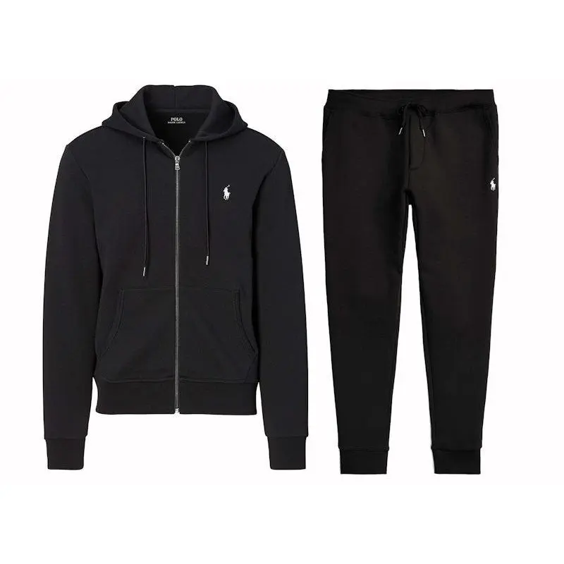 Polo Ralph Lauren Double-Knit Full-Zip Hoodie and Double-Knit Jogger Pant Set Polo Black (men) by StockX