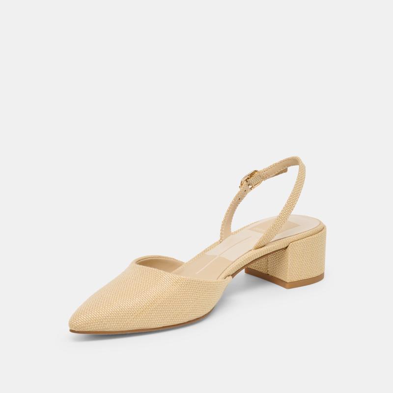 Dolce Vita CAREL HEELS LIGHT NATURAL RAFFIA