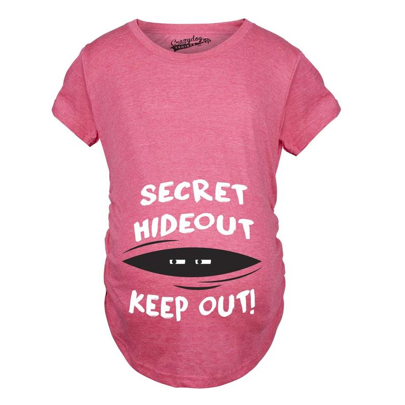 Maternity Secret Hideout Baby Peeking Maternity Shirt Funny Pregnancy Shirts Funny Graphic Maternity Tee Cute Pregnancy Tees With Plus Sizes Pregnant Funny Maternity Short Sleeve Maternity Shirts