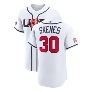 Men's USA  Baseball Jersey - SKENES 30, World Baseball 2026, Summer outfits, Jersey Outfit, Classic Home Stadium Jersey, Men's Sportswear ,Retro Summer Baseball Team Jersey Lover Outfit For Baseball Fans, Made In USA.