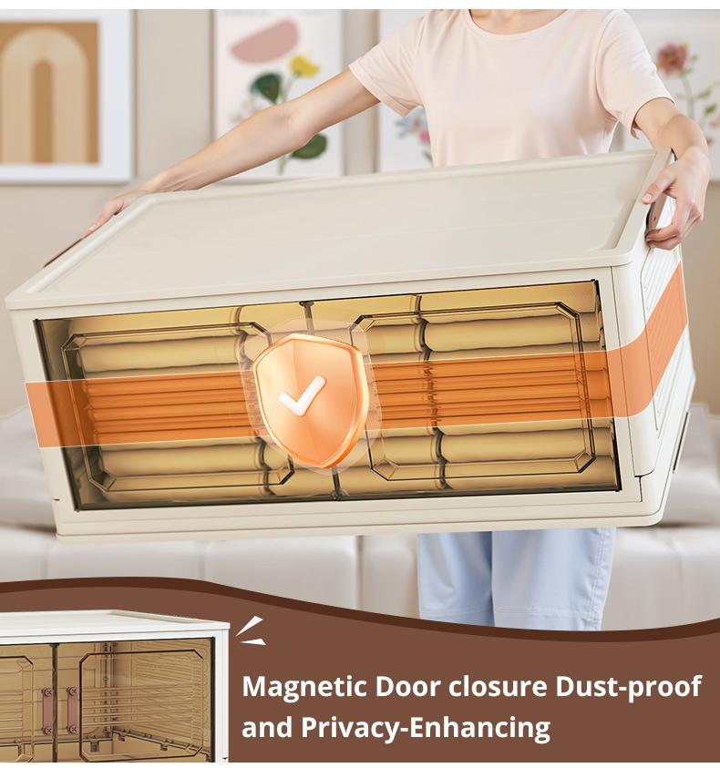 SPACIFY HOME Foldable Storage Bins 76QT with Lid, Magnetic Doors & Lockable Wheels, Stackable storage Boxes for Living Room, Office, Kitchen, Dorm SPACIFY HOME Foldable Storage Bins 76QT with Lid, Magnetic Doors & Lockable Wheels, Stackable storage Boxes for Living Room, Office, Kitchen, Dorm