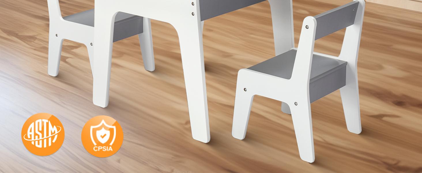 JOYMOR Toddler Table And Chair Set with Storage, 4-In-1 Tabletops Kids Table and Chairs for Crafts (Building-Blocks Board, Blackboard, Whiteboard), Wooden Activity Table for Toddlers Playing