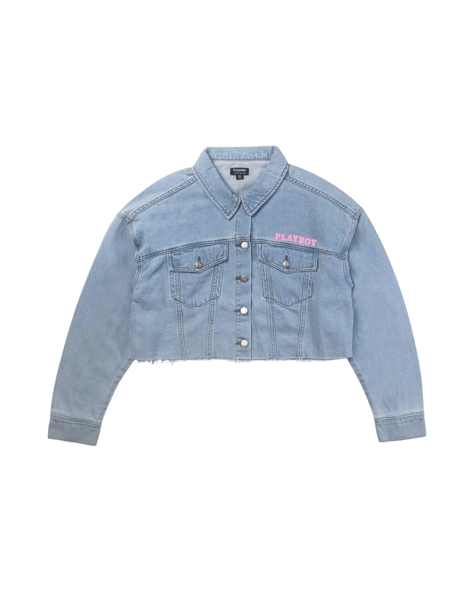 Playboy Women's Pink Bunny Denim Jacket