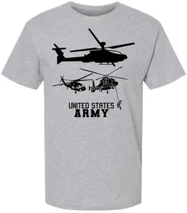 United States Army Black Hawk Helicopter & Special Forces Rappelling T-Shirt | US Training Crewneck Tee