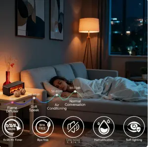 Flame Humidifier with 7-Color Changing LED & Remote Control, Large Capacity with Massage Hand Ball for Home, Living Room aroma life shop natural diffuser