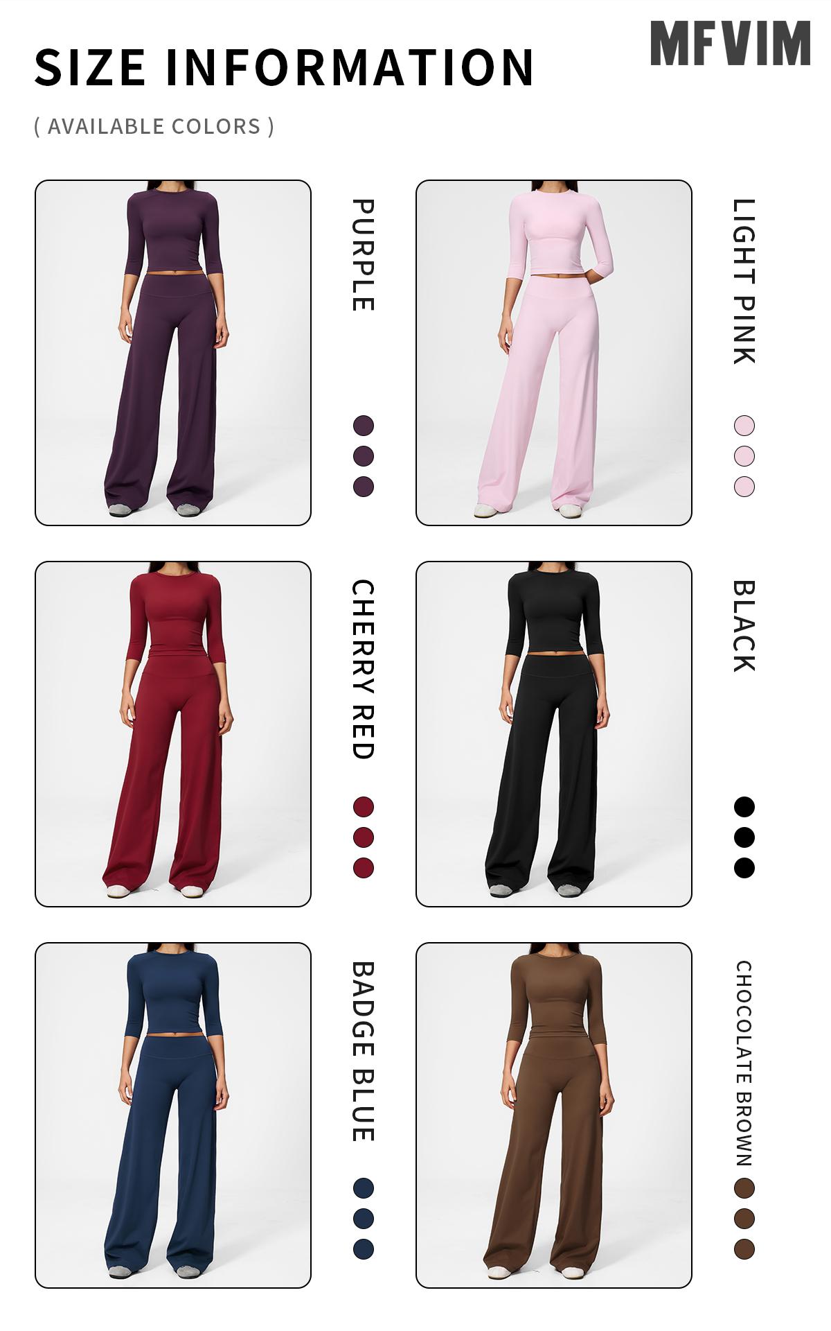 MFVIM Women's 2-Piece Solid Sports Set, Loose Fit Long Sleeve Top & High-Waisted Rolled-Waist Pants Casual Wear Activewear for Yoga, Solid Sports Sets, Outdoor Yoga Suit, Matching Gym Set,back to school,back to school haul