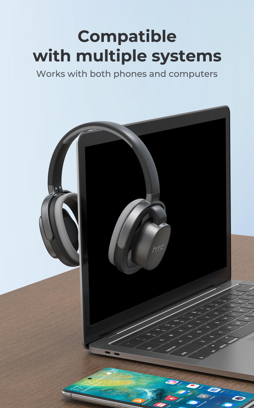 HTC HP07 AI Translating Headphones - 134 Language Real Time Translation Ultra Breathable Open Ear Design 30 Hour Battery HD Calls Sport Level Waterproof Lightweight Comfortable