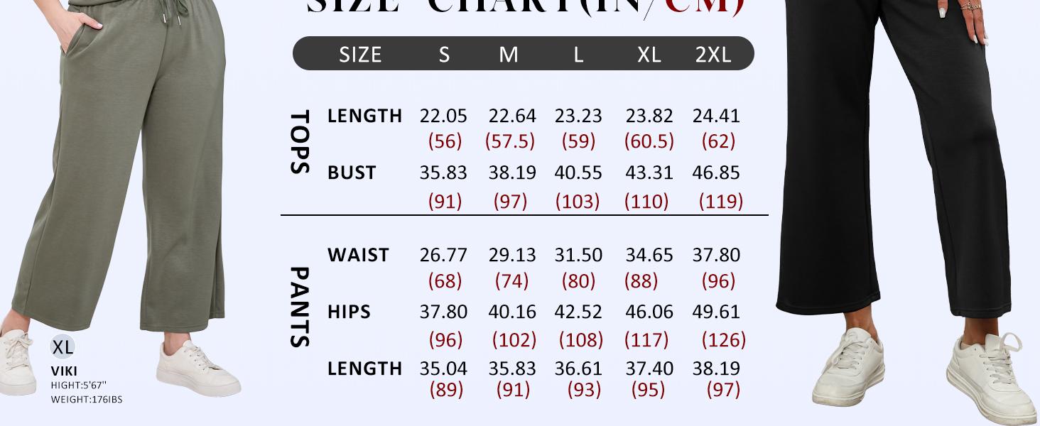 OFEEFAN Two Piece Sets for Women Summer Outfits Lounge Sets Mock Neck Tops Wide Leg Crop Pants Vacation Travel Outfits Silky Casual SpringStatements