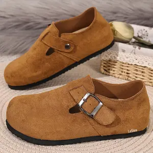 Women's Casual Suede Buckle Clogs Comfortable Daily Shoes with Adjustable Strap, All-Season Footwear Indoor Outdoor Shoes ﻿ Springfresh