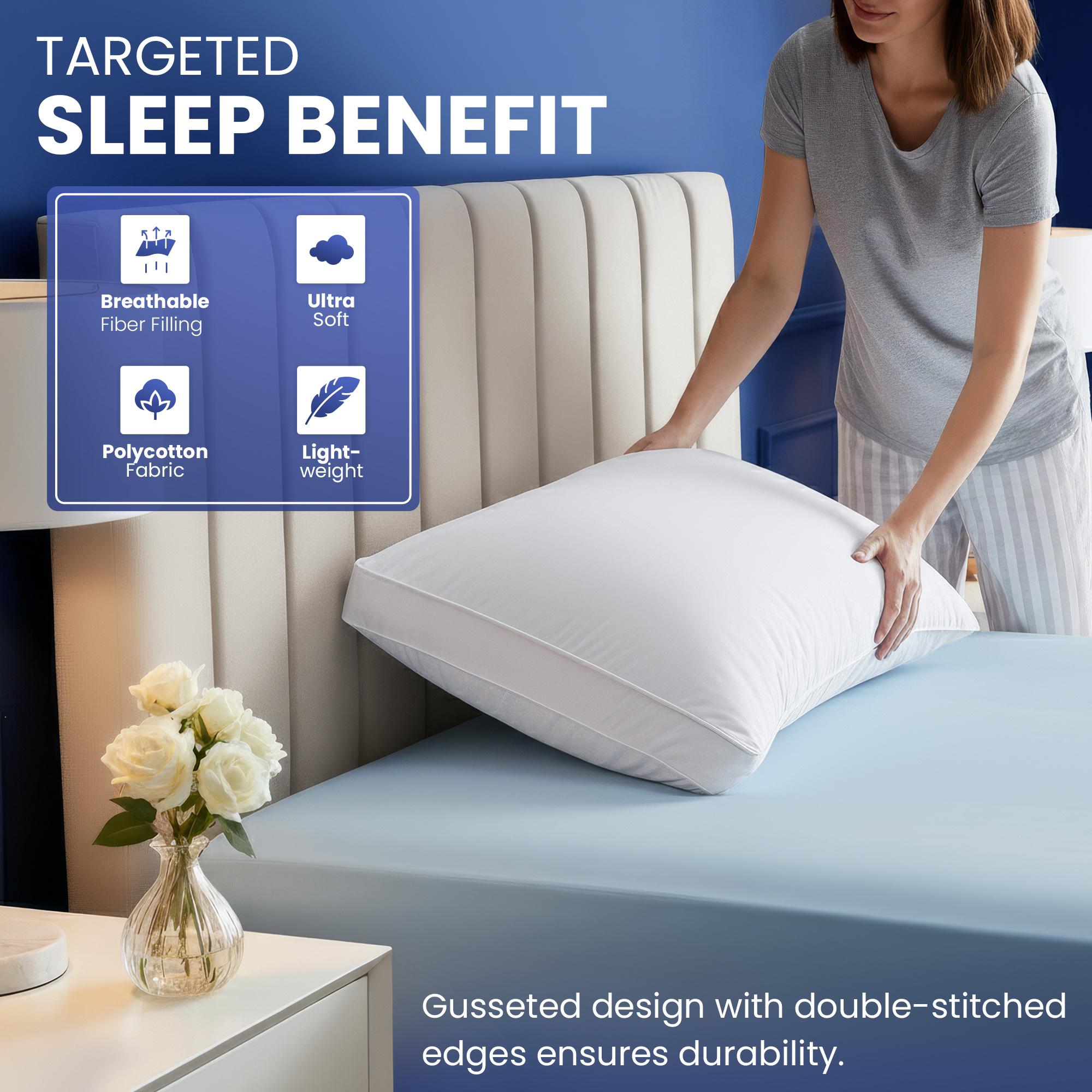 Utopia Bedding Gusseted Bed Pillows (4 Pack) - Hotel Quality Cooling Pillows for Sleeping, Side & Back Sleepers - King/Queen Size, White