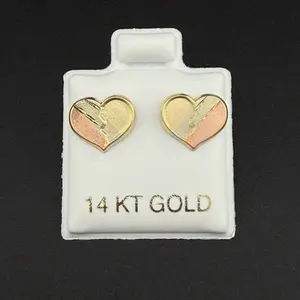 14k gold heart earrings