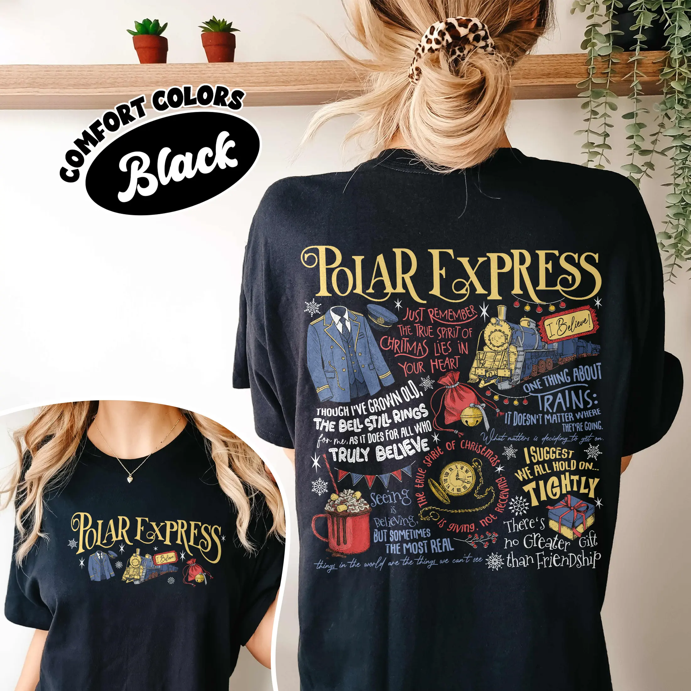 Polar Express 2-Sides Comfort Colors Shirt, Christmas Believe Tshirt, Seeing Is Believing, 90s Christmas Movie Tee, Holiday Gift Idea
