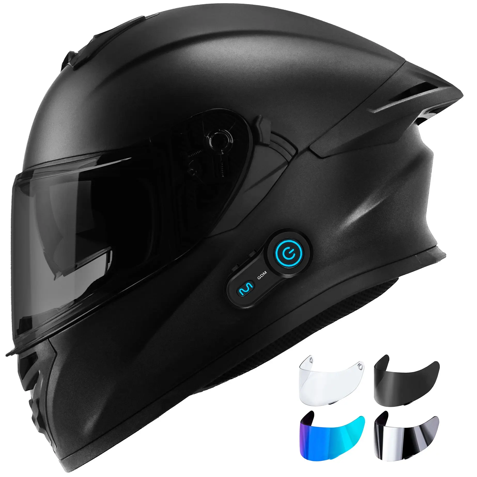 GDM Bluetooth Motorcycle Helmet with 4 Shields