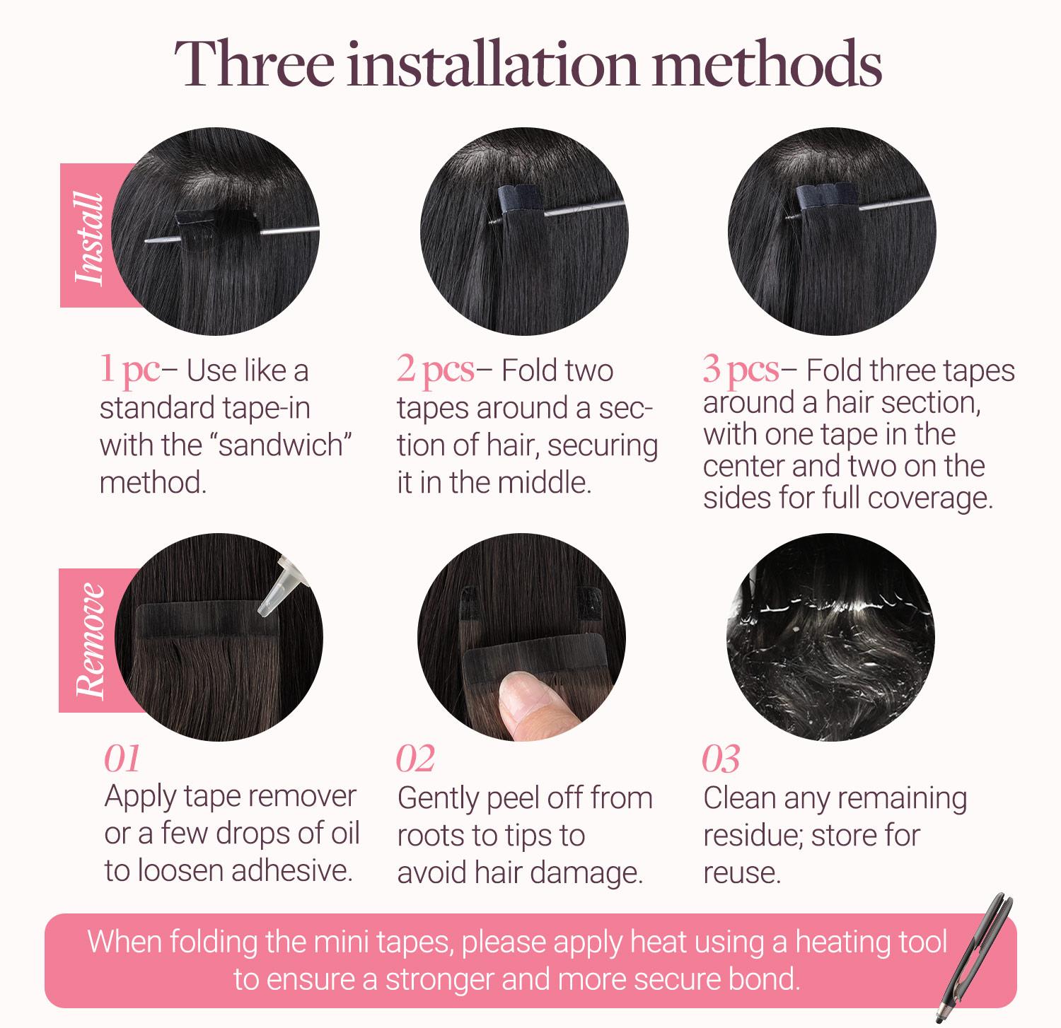 GOO GOO Mini Tape In Human Hair Extensions, 10Pcs Invisible Tape In Hair Extensions Real Human Hair 14-24 Inch for Beauty and Natural Look