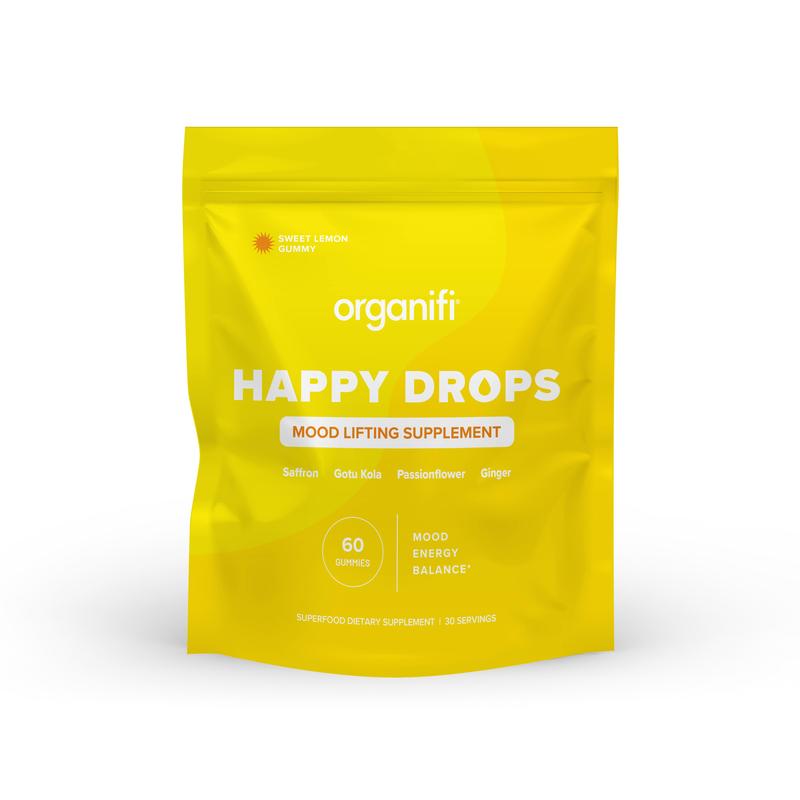 Organifi Happy Drops - Mood Lifting Gummies - Natural Dietary Edible Supplement