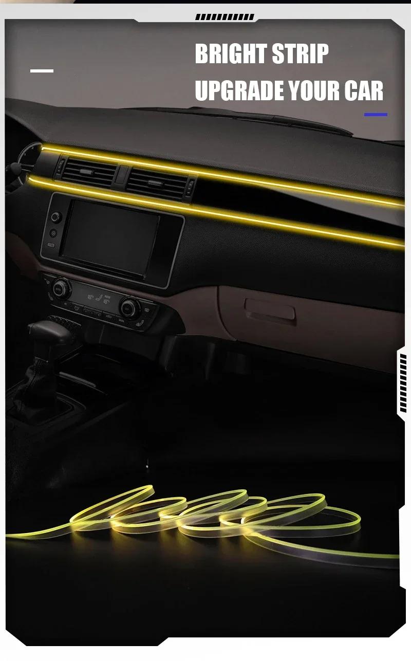 Car Interior Ambient LED Light Strip 3 Meter - Invisible USB Fiber Optic Atmosphere Lamp with APP Control