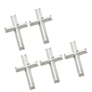Set of 5 Crucifix Brooches – Metal Badges, Trendy Corsage Pins, Unisex Fashion Accessories