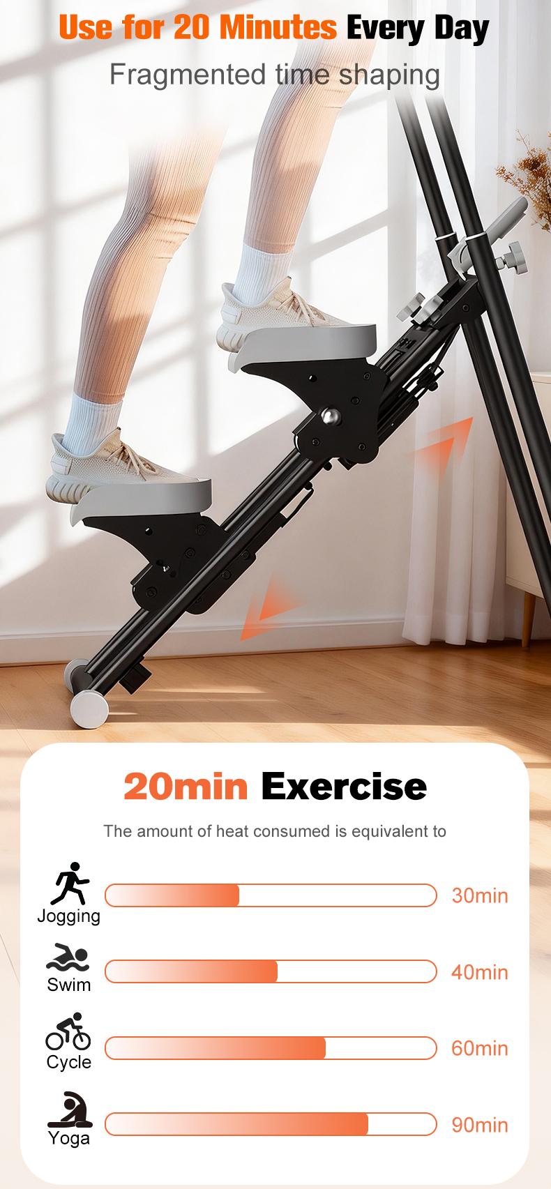 Relife sports Stair Stepper with Adjustable Handlebar/Pedal 300LBS Capacity Climber Machine for Home Workouts New Version Compact Folding Stair Climber with Extended Step Range for Full-Body Workout for Home Gym Exercise