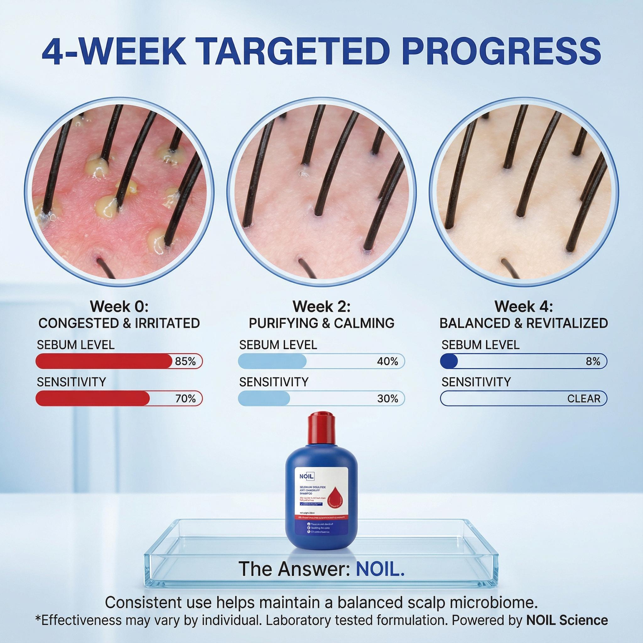 NOIL Selenium Disulfide Hair Care Shampoo Oil Control Refreshing Anti-Dandruff Anti-itch Scalp Cleansing Shampoo, 300ML