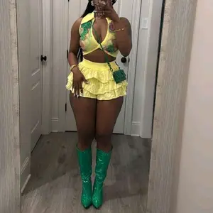 Bananas Ruffled flower Shorts Soft Everyday Style