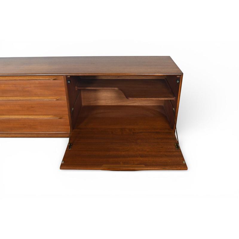 RARE LARGE MCINTOSH BASKETWEAVE CREDENZA IN TEAK