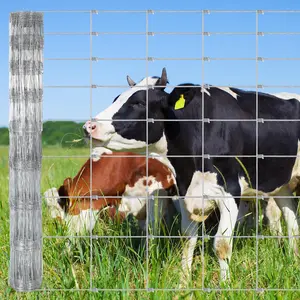 Garvee Livestock Fence, 5Ft x 164Ft Galvanized Wire Fencing, Cattle Farm Fence, Deer Fences, Heavy Zinc Goat Fences for Goat Deer Yard Livestock Protection